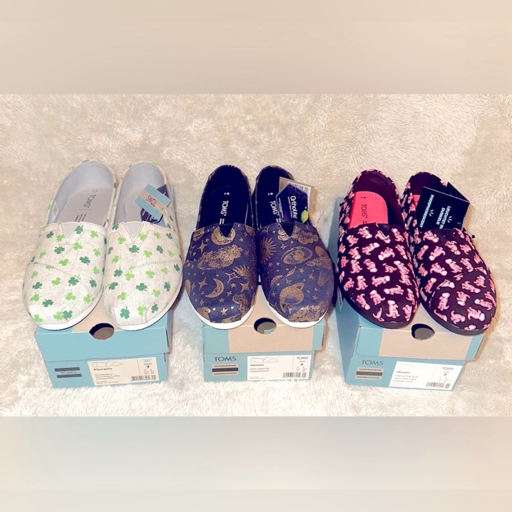 Toms brand Alpargata shoes bundle. Size 7. Boxes included